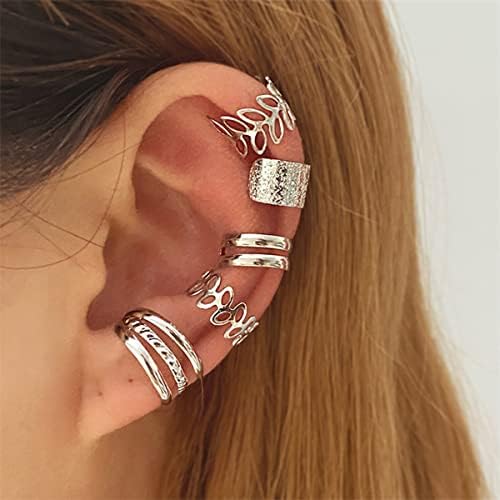 20 יחידות בציר מתכת אוזן אזיקי עגילים לנשים גברים אוזן קליפ על לעטוף מזויף עגילי סחוס די אוזן סחוס קליפ עם אופנתי סגנונות