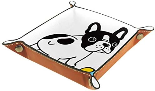 Lyetny Bulldog עם מארגן Cartoon Cartoon Tennis Ball Cartoor Carty Wox Shide Shide Shide Caddy Desktop Whise Fore