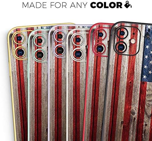 עיצוב דגל אמריקאי מעץ מעץ - Designskinz מגן על מדבקות ויניל עטיפת עור עטיפה תואם לאייפון אפל 11