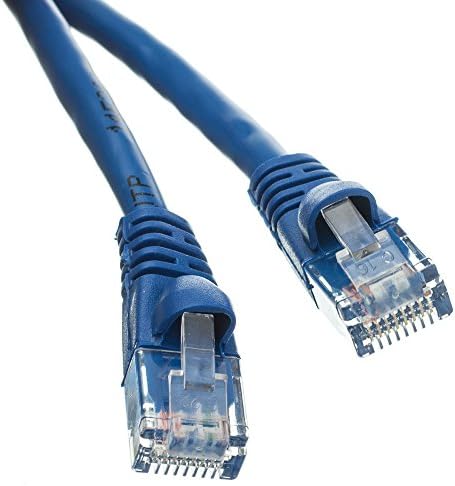 כבלים כבלים CAT6 כבל אתרנט, 24AWG, מחבר צלחת זהב RJ45, ETL, 4 זוג נחושת תקועה, אתחול נטול אתחול לא מוגן זוג מעוות כבל תיקון רשת אינטרנט, 3 רגל, כחול