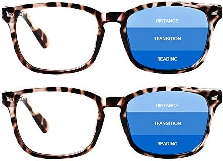 Henotin 2-Pack משקפי קריאה מולטיפוקוס מתקדמים אור כחול חוסם נשים/גברים, קוראי מחשב רב-מוקדי אביב