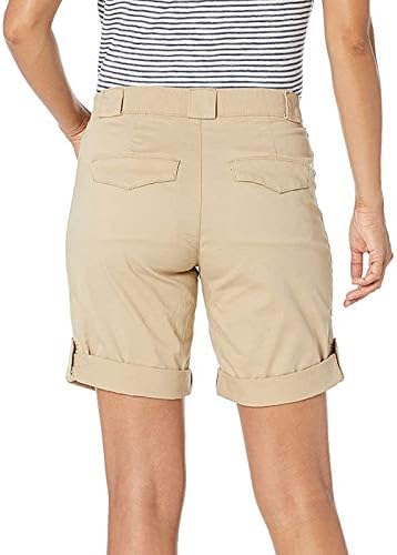 גופף נשים של מכנסיים קצרים לקיץ, נשים קל משקל מכנסיים פשתן קומפי אלסטי גבוהה מותן מקרית מכנסיים קצרים עם כיסים