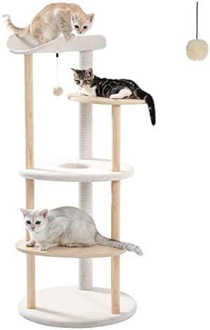 פטפלה חתול עץ חתול מגדל עבור מקורה חתולים, 5-רמת חתול בית לשחק חתול פעילות מרכז עם מגרד הודעות בז'