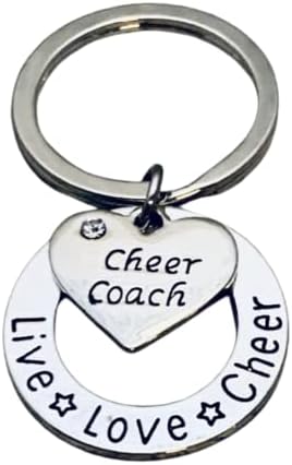 מאמן ספורטיבלה מעודדת מתנה- מאמן מעודדות מחזיק מפתחות, תכשיטים מעודדים של Live Love עבור מאמני מעודדות