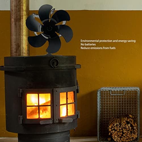 תנור מאוורר, 80 * - 350* אוטומטי להתחיל 6 להבי חום מופעל אח מאוורר אלומיניום סגסוגת עבור בית