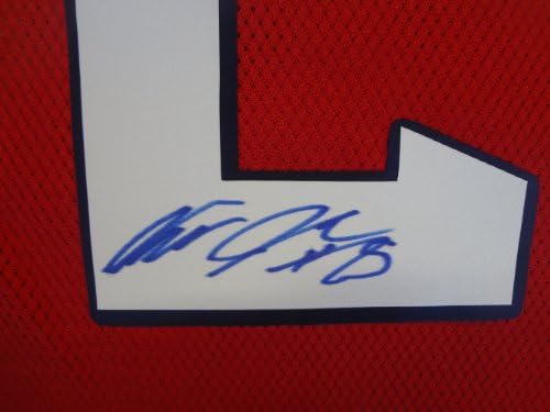 Kareem Jackson חיצה את יוסטון טקסנים ג'רזי אדום עם תמונת הוכחה של Kareem חותמת לנו, יוסטון טקסנס, אלבמה ארגמן גאות, רול גאות, אלוף לאומי, טיוטת NFL 2010