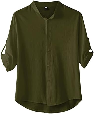XXBR חולצות שרוול למחצה לגברים בתוספת גודל, כפתור פשתן כותנה למטה חולצת דש דש רופפת חולצות חוף מתאימות