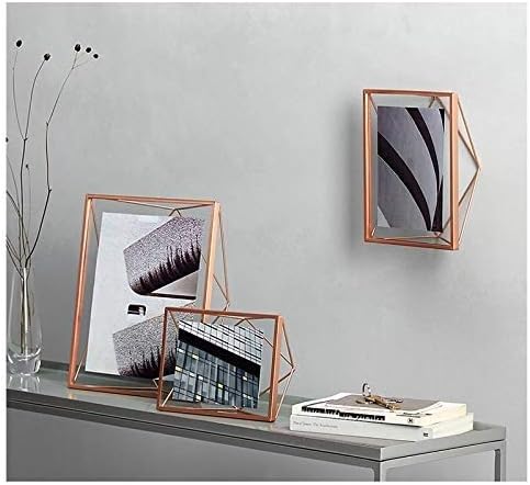 מסגרת תמונה של Llly, תצוגת צילום 5x7 לשולחן העבודה או לקיר, נחושת