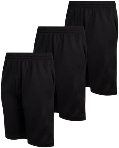 מכנסיים קצרים פעילים של משחק בנים - 3 מכנסי חדר כושר של אריזות ביצועים לבנים - מכנסיים קצרים אתלטים לילדים
