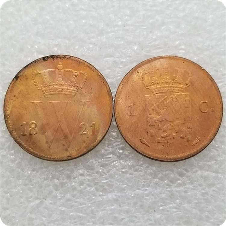 מלאכות עתיקות הולנד 1821T דולר כסף