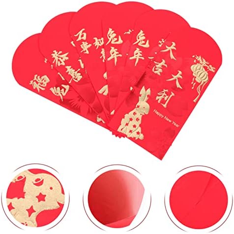 2023 סיני אדום מעטפות: 24 יחידות ארנב שנה אדום מעטפות חדש שנה אדום כיסים שנה של ארנב ירח חדש שנה אדום מנות מזל כסף מתנת תיק מעורב סגנון