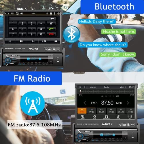 סטריאו לרכב מסך מגע יחיד עם Apple Carplay ו- Android Auto, סטריאו לרכב מסך 7 אינץ