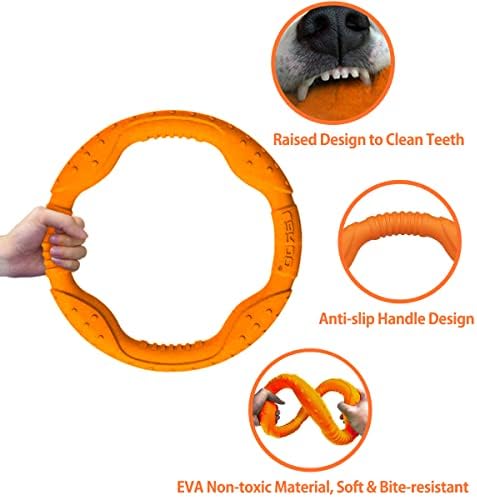 צעצועי טבעת טבעת מעופפים של Laroo, צעצועי דיסק כלבים מעופפים צפים, אילוף חיות מחמד בקיץ צעצועים לעיסה עמידים חיצוניים לכלבים בינוניים וגדולים