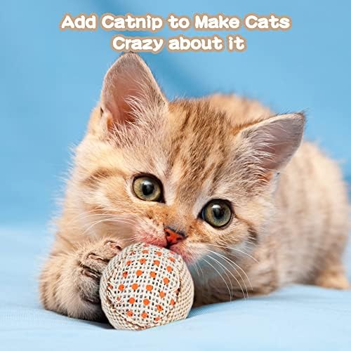 בד חתול כדורי צעצוע, חתול צעצוע כדורי עם פעמון, חתלתול צעצועי אינטראקטיבי חתול צעצועי 4 יחידות אספקת חתול, להוסיף קטניפ כדי לתת את חתול מרדף