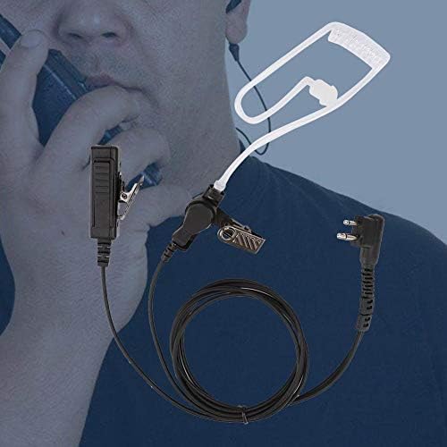 אפרכסת רדיו דו כיוונית, אפרכסת מכשיר קשר 2 פינים אוזניות צינור אקוסטי עם מיקרופון לרדיו מוטורולה, אוזניות מכשיר קשר מיקרופון מובנה בקו, עם צליל ברור