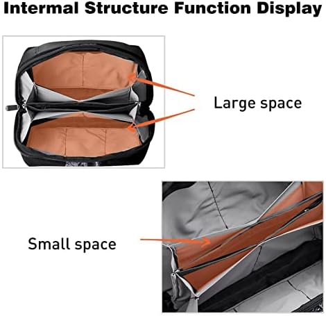מארגן אלקטרוני, שקית מארגן כבלים נסיעות שקית אביזרים אלקטרוניים נושאים תיק אחסון אטום למים ניידים לכבל, חוט, מטען, גולגולת גביש שחור של שלד נפש