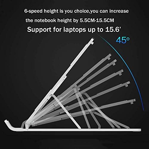מחשב נייד SDGH עמדת נייד 6 גבהים מתכווננים אלומיניום שולחן עבודה מאוורר קיפול קיפול