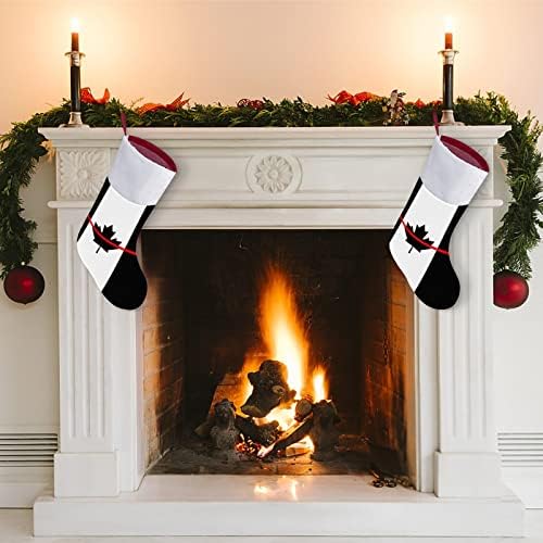 כבאים קו אדום קנדה גרב גרביים תלויים גרביים הדפס קישוטי אח עץ חג המולד