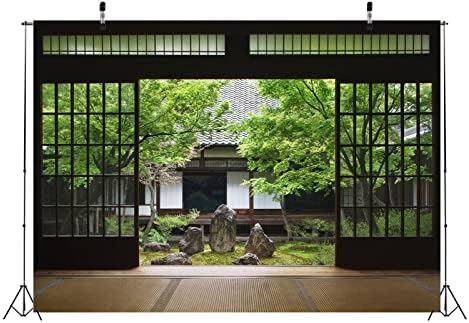 בד בלקו 5 על 3 רגל לובי בסגנון יפני רקע חדר ריק גן אביב חצר מקדש יפני ירוק טבע יפן רקע מגורים מסורתי טפט בית תפאורה שיחות וידאו אבזרי תמונה