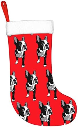 Cutedwarf Boston Terrier Dog Stocking Stocking חג המולד חג המולד קישוט