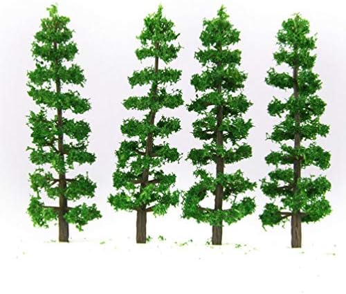 חבילה של 20 פלסטיק עדין 1: 100 מיני דגם עץ עצי נוף נוף לקישוט ירוק דקור