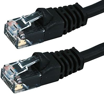 Buhbo 1 ft Cat 5e UTP RJ45 Ethernet רשת אתחול כבל נטול נטול, שחור