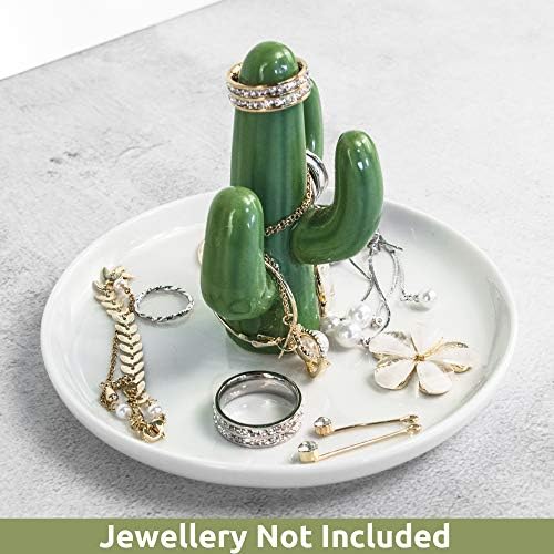 אוסופולה קקטוס טבעת מחזיק עבור תכשיטים-קרמיקה תכשיטי מגש טבעות / צמידים/עגילים / תכשיט ארגונית תצוגת פסטיבל מתנות לנשים נוער בנות הוא02
