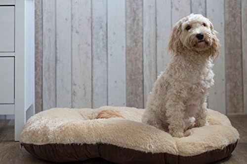 חיות מחמד של GOR כרית סגלגלה נורדית למיטת כלבים רחיצה נוחה, 27 אינץ ', חומה