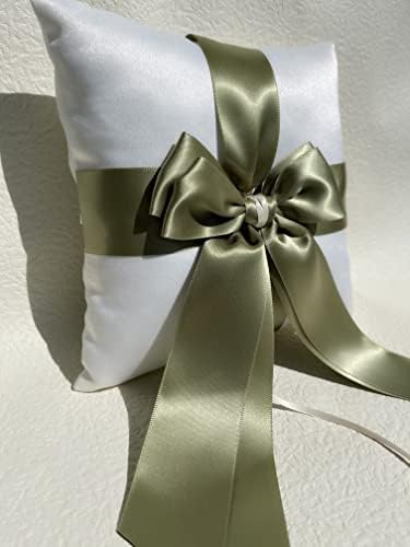 חתונה לבן פרח ילדה סל עם זית ירוק כפול סרט קשת עבור חתונה טקס נדר חידוש תינוק מקלחת המפלגה לטובת