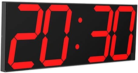 שעון קיר LED דיגיטלי של Chkosda, שעון קיר גדול עם מספרים של 6 אינץ ', ספירת שלט רחוק/שעון טיימר ספירה לאחור, דימר אוטומטי, לוח שנה גדול ומדחום