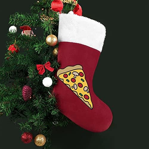 פיצה חג המולד תלויה גרב סנטה חמוד לקישוטים לחג המולד מתנות קישוטים