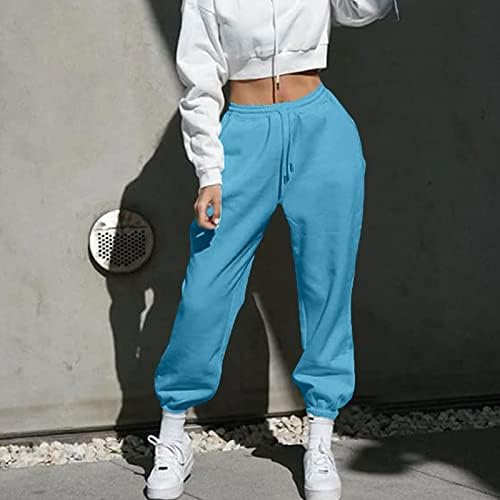מכנסי ג'וג'רס לנשים של Gumipy עם כיסים מותניים גבוהים מותניים מותניים במיוחד מכנסי מכנסי PJ נעימים במיוחד עם כיסים פעילים לבגדי ביגוד