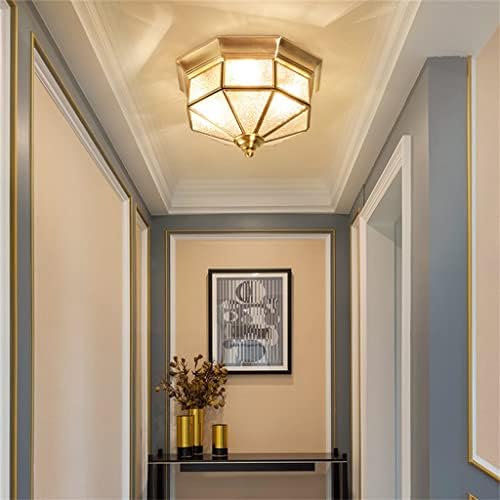 SDFGH תאורת תקרת נחושת אמריקאית לנברשת לימוד חדר שינה לסלון למעבר מסדרון קישוט הבית תאורה מקורה E27
