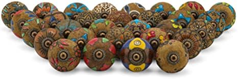 מושכות ארונות אמנות Rasiya - ידיות קרמיקה עתיקות עתיקות פרימיום למגירות שידה מטפלות בחומרת ריהוט מטבח - חבילה של 30