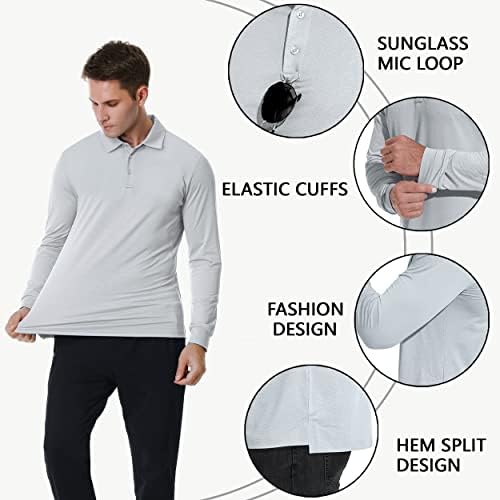 ג ' ים ליגת גברים של גולף חולצות פולו מהיר יבש קל משקל ביצועים קצר & ארוך שרוול אתלטי טניס צווארון חולצות עד50