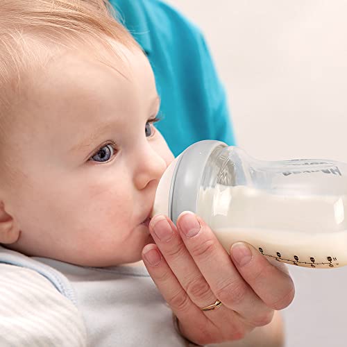 משאבת חלב ידנית של האקאא 4 עוז/100 מ ל ובקבוק זכוכית לתינוק 6 עוז/180 מ ל סט הנקה חיוני