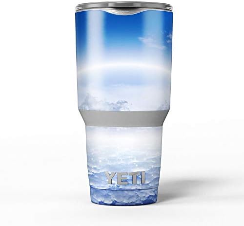 עיצוב Skinz Vivid כחול עננים רפלקטיביים באופק - ערכת עטיפת ויניל מדבקות עור תואמת לכוסות הכוס של Coolber Cooler Rambler יותר