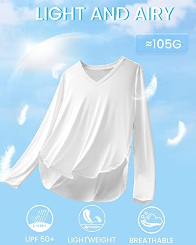 G4free upf 50+ חולצות שמש לנשים צמרות אימון שרוול ארוך SPF חולצות הגנה על UV לטיולים בחדר כושר ריצה אתלטי