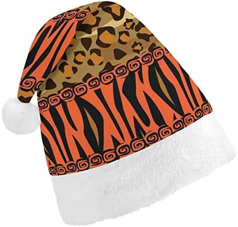 ברדלס עור נמר דפוס חג המולד כובעי סנטה כובע עבור חג המולד חג משפחה מודפס