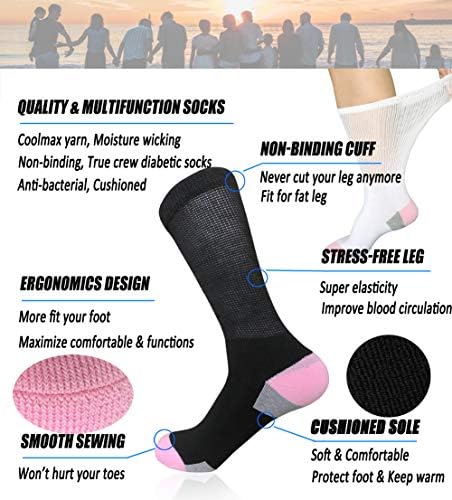Syollave נשים סוכרת סוכרת גרביים גרביים לא מחייבים גרבי בריאטרי רחבים במיוחד עבור גודל לימפדה בגודל גדול בצקת רגל נפוחה